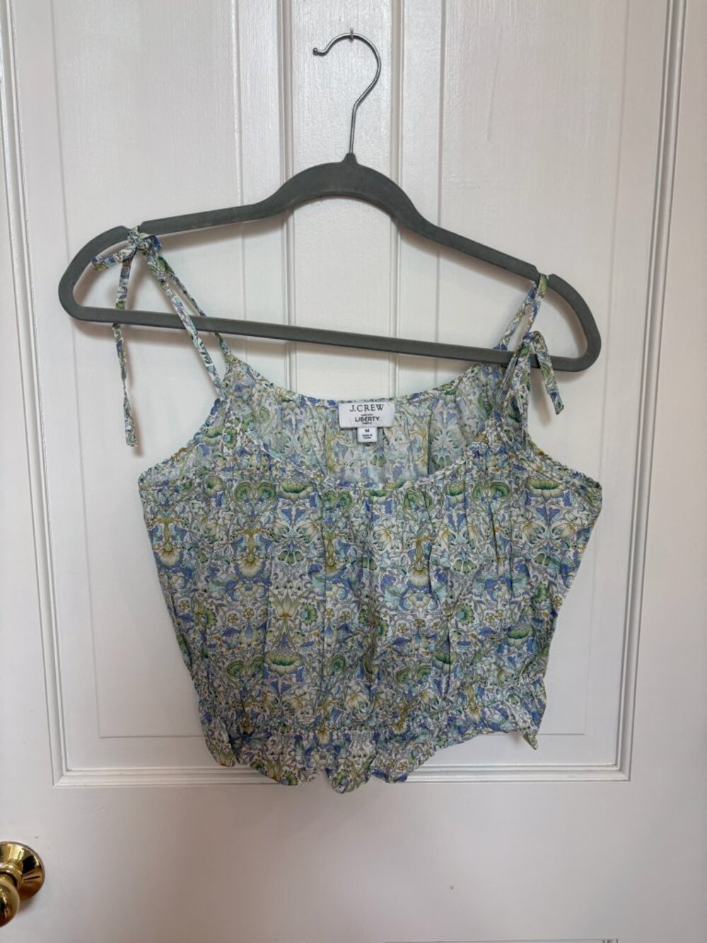 J.Crew Tie-Shoulder Crop Top in Liberty Floral Print